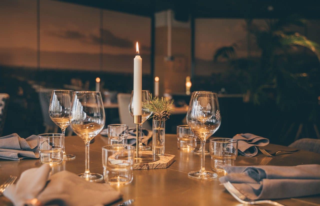 Dinner setting at Hotel Sveitsi.